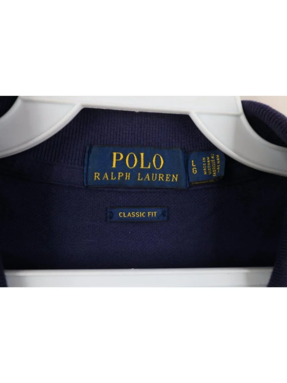 Vintage Ralph Lauren Mens Large Spell Out CP RL 93 Collared Golf Polo Shirt Blue